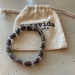 purple and black stretchy bracelet